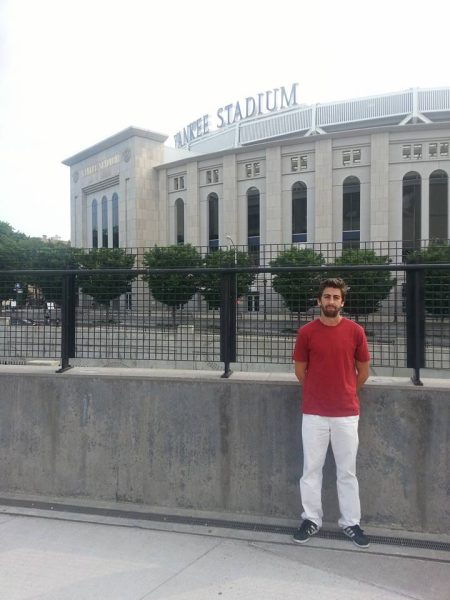 Javier Aguirre outside Yankee Stadium